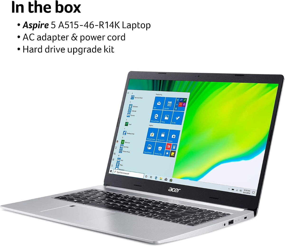 Acer Aspire 5 A515-46-R14K Slim Laptop | 15.6' Full HD IPS | AMD Ryzen 3 3350U Quad-Core Mobile Processor | 4GB DDR4 | 128GB NVMe SSD | WiFi 6 | Backlit KB | Amazon Alexa | Windows 10 Home (S mode)