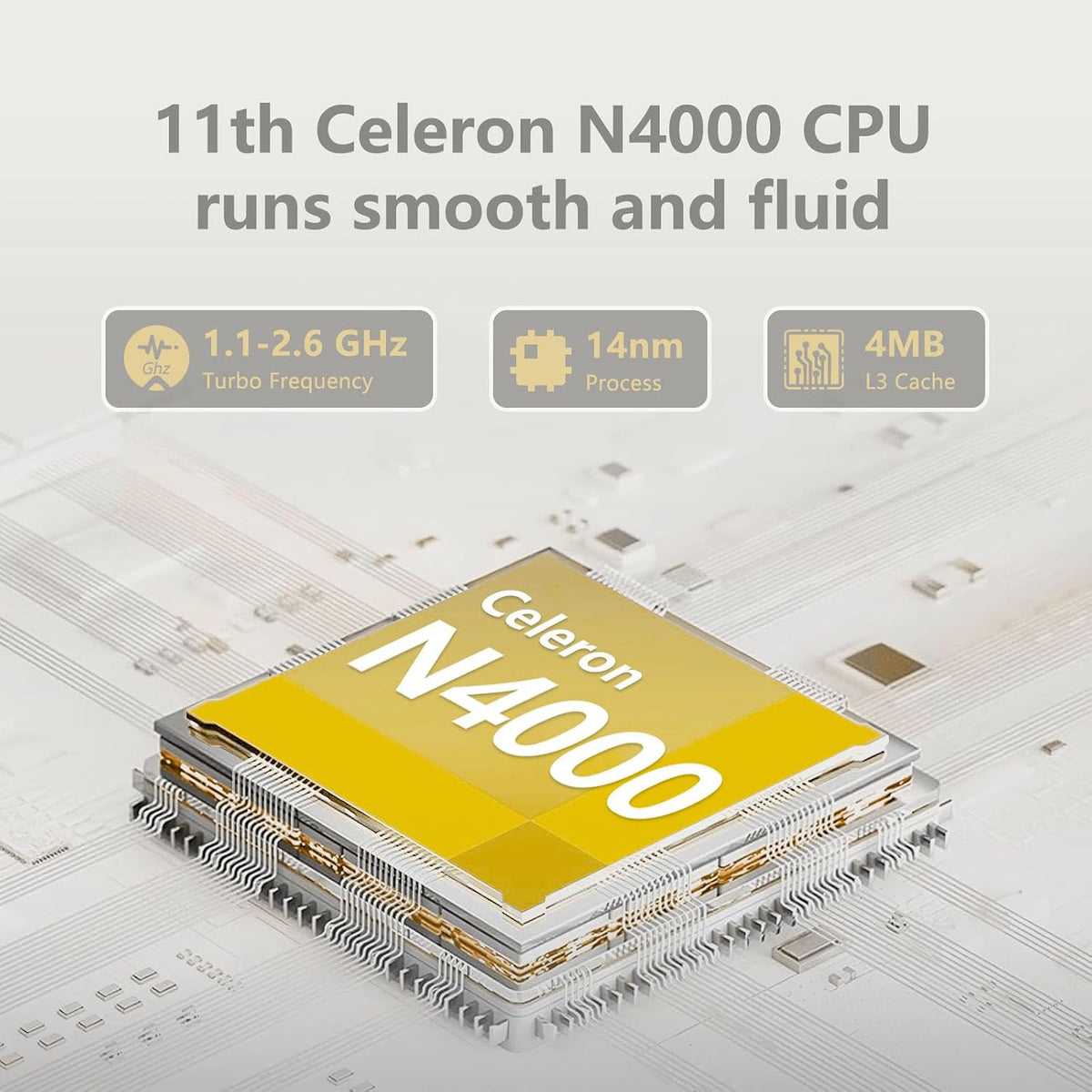 15.6 inch Laptop, Laptops with Celeron N4000, 2025 Gaming Laptop for 8GB LPDDR4 256GB SSD, IPS FHD 1920x1080, WiFi+BT4.2+Mini HDMI+TF Card Slot, Traditional Laptops Computers Convertible 180° Netbook