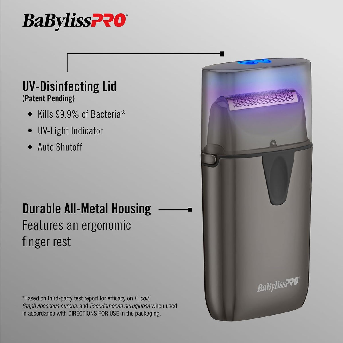 BaBylissPRO UVFOIL UV-Disinfecting Metal Single-Foil Shavers
