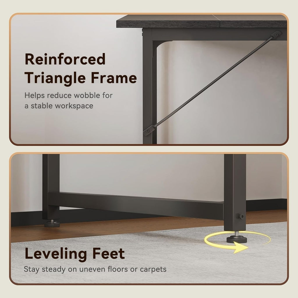 Coleshome 79 Inch Large Computer Desk with Power Outlet, Extra Long Desk for Home Office & Gaming, Spacious Writing Table for Study and Crafting, Black