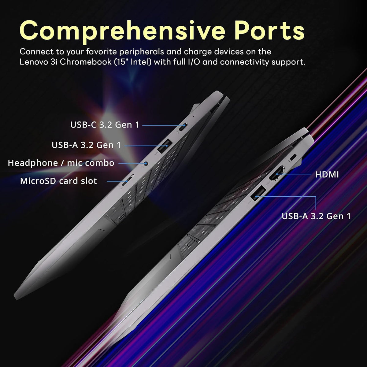 Lenovo Chromebook Flagship 15.6' FHD Laptop Computer for Business Student, Intel Celeron N4500, 4GB RAM, 320GB Storage (64GB eMMC+ 256GB Card), WiFi 6, Long Battery, Chrome OS +MarxsolAccessory