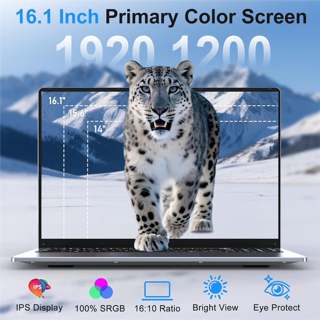 NIAKUN 2026 Gaming Laptop,16 Inch Laptops Computer with Windows 11 Pro & Microsoft Office,16GB RAM 1TB SSD,Intel N150(4C/4T),Backlit Keyboard,Mini HDMI,cam|Mic,Portable Thin for College,Work,Student