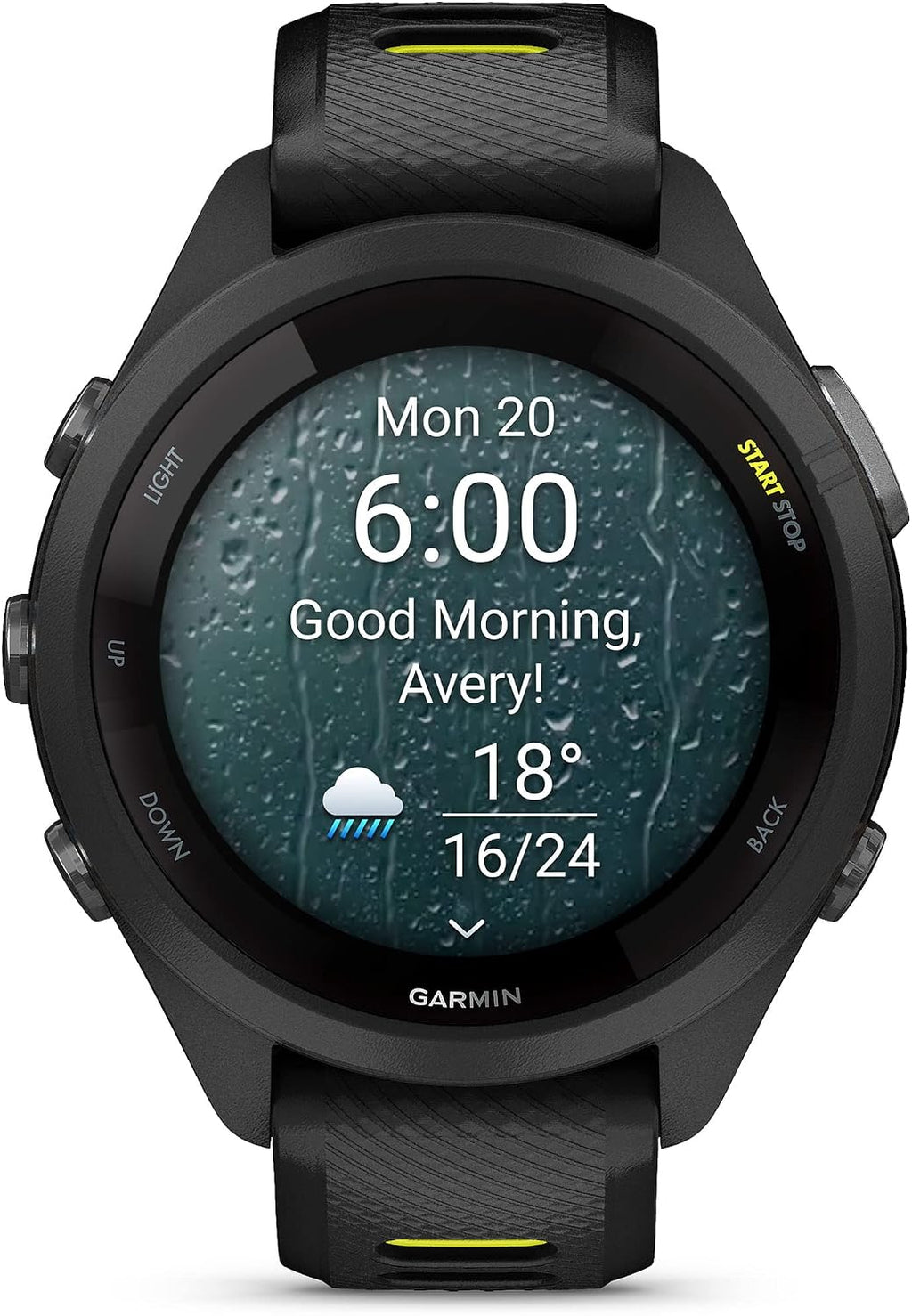 Garmin Forerunner 265S Running Smartwatch, Colorful AMOLED Display, Training Metrics and Recovery Insights, Black and Amp Yellow, 42 mm (Renewed)