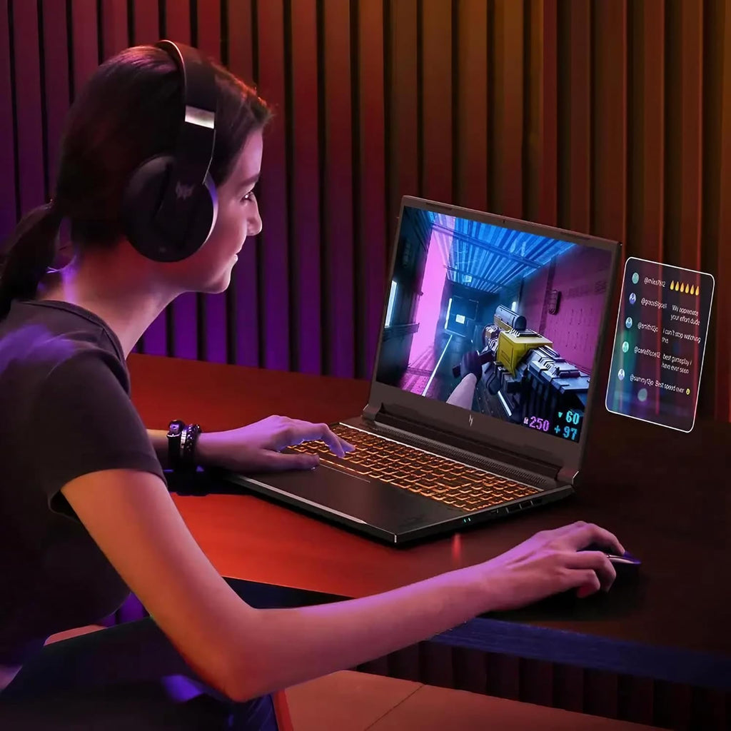 acer Nitro V 16 AI Gaming Laptop | 16' WUXGA IPS 180Hz | AMD Hexa-Core Ryzen 5 240 | 16GB DDR5 512GB SSD | GeForce RTX 5050 8GB DLSS4 (Up to 440 AI Tops) | Backlit Keyboard Win11 w/DLCA Accessory