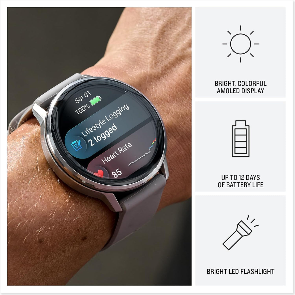 Garmin Venu 4, 45mm, Advanced Fitness Tracker GPS Smartwatch, 1.4' AMOLED Display, Built-in Flashlight, 12 Days of Battery Life, Silver with Citron Silicone Band (Watch Bundle)