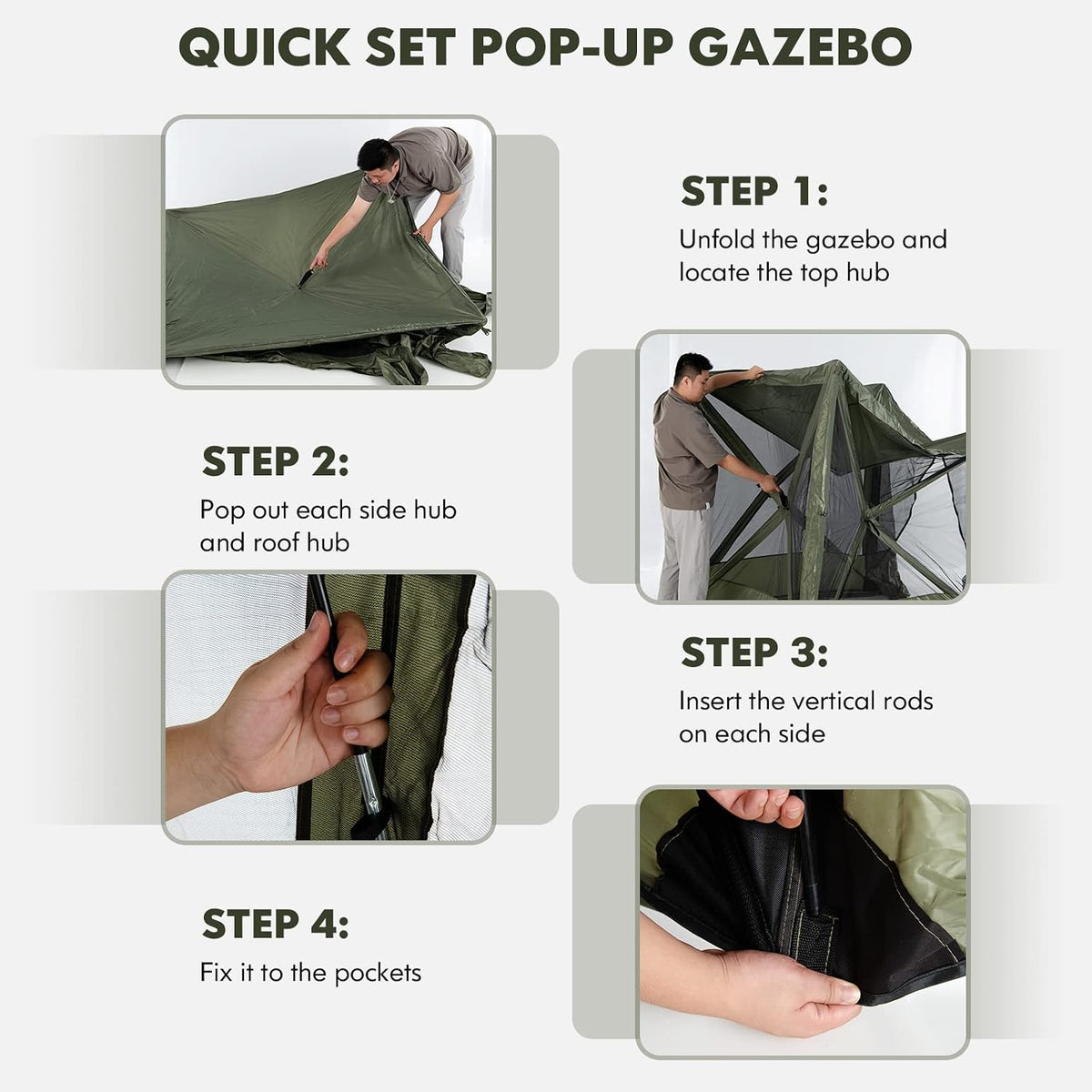 Tangkula 6.7x6.7 Ft Pop Up Gazebo with Netting, Portable Screen Tent with 4 Sided Mesh Walls, 2 Sunshade Cloths, UV 50+ Instant Canopy Shelter with Carry Bag for Camping, Lawn, Backyard