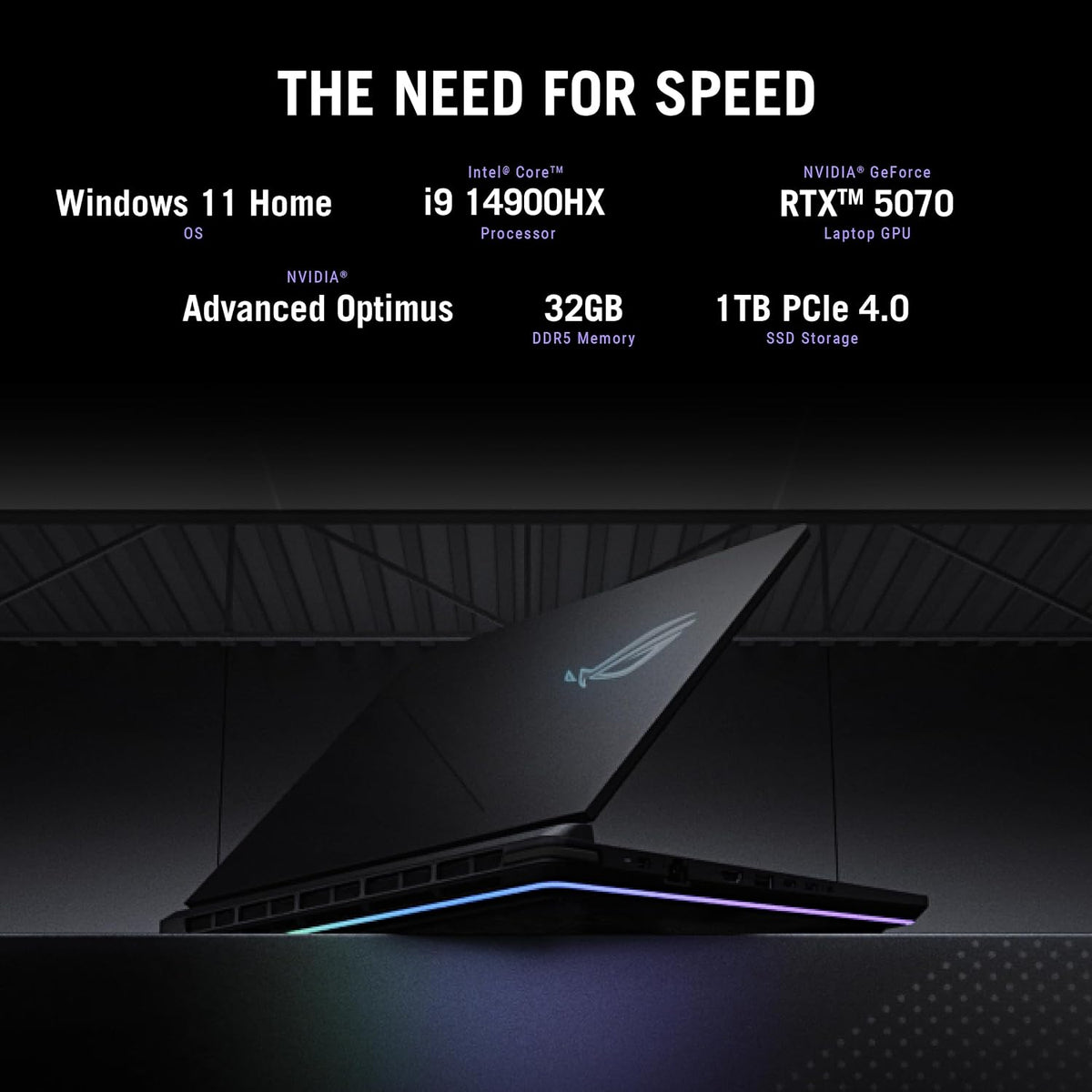 ASUS ROG Strix G16 Gaming Laptop, 16' FHD+ 16:10 165Hz/3ms Display, NVIDIA GeForce RTX 5070 Laptop GPU, Intel Core i9 Processor 14900HX, 32GB DDR5-5600, 4TB SSD, Wi-Fi 7, Win11 Home