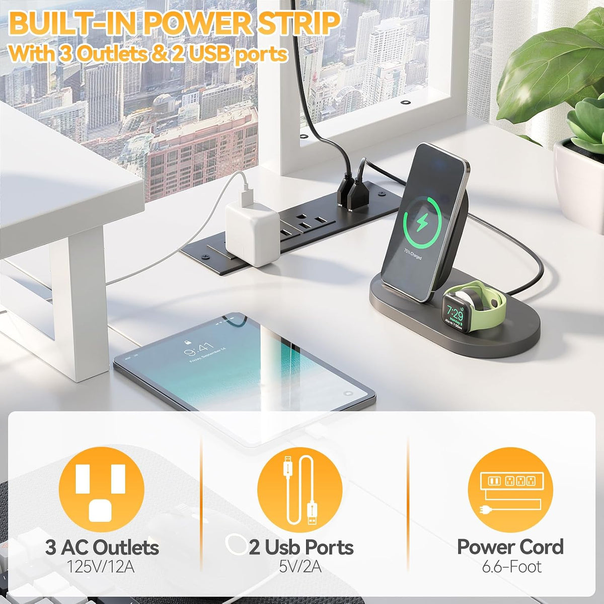 Aheaplus Small L Shaped Desk with Charging Port & LED Strip, Reversible L-Shaped Gaming Desk Computer Desk with Monitor Stand & Storage Shelf, Corner Desks Home Office Desk with Storage Bag, White