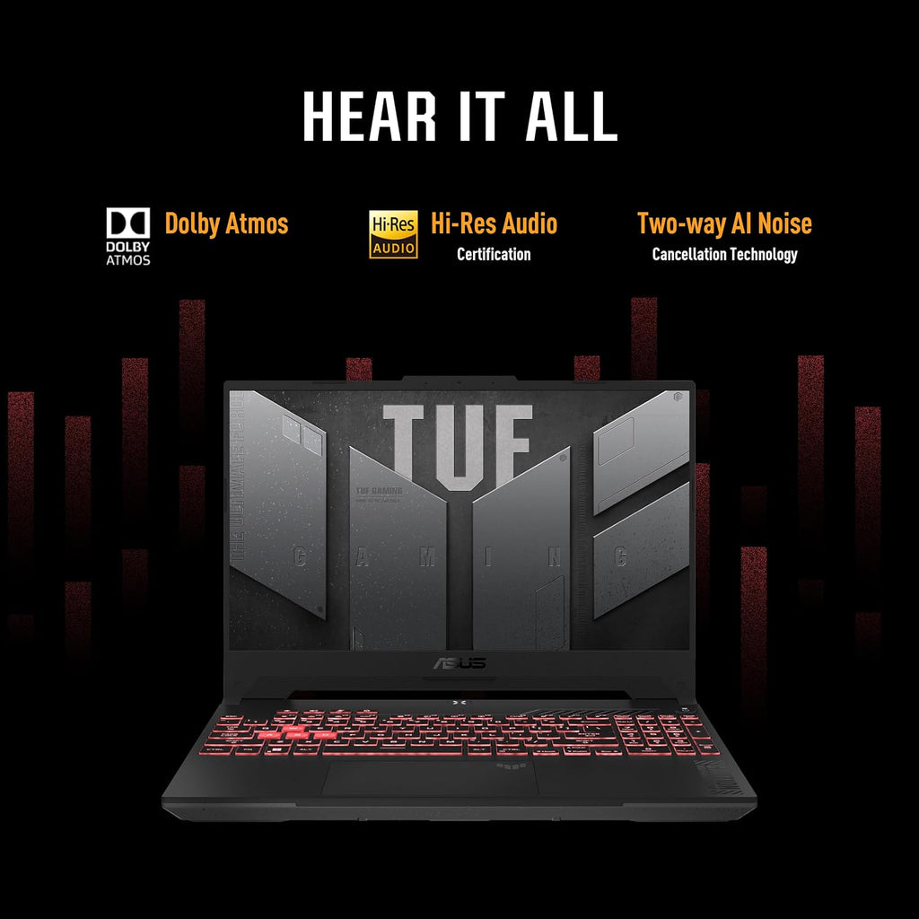 ASUS TUF Gaming A15 Gaming Laptop, 15.6' FHD 144Hz, 100% sRGB Display, GeForce RTX 4050, AMD Ryzen 7 7435HS, 16GB DDR5, 512GB PCIe SSD, Wi-Fi 6, Windows 11, FA507NUR-AS73
