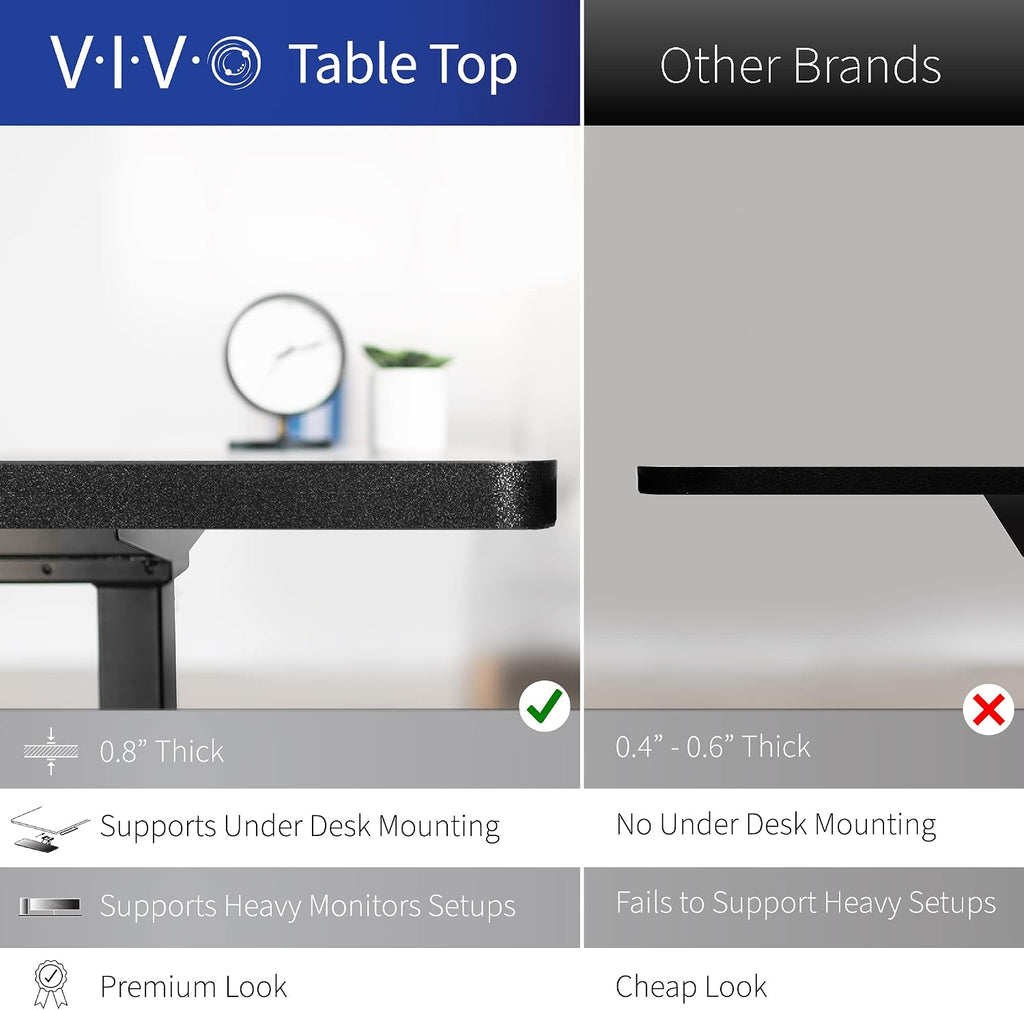 VIVO Corner Standing Desk, 63 x 47 inch Reversible L-Shaped Workstation, Electric Height Adjustment, Home, Office, and Reception Rooms, Black Table Top Black Frame, DESK-E3CTB-47