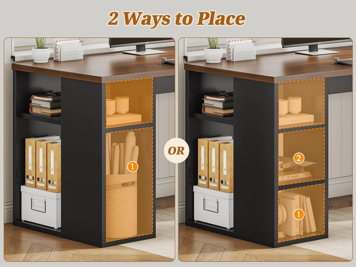 SEDETA Farmhouse 96.5' Office Desk with Drawers, 2 Person Gaming Desk with Storage, Double Computer Desk with Storage Drawers, Long Two Person Writing Desk, Black