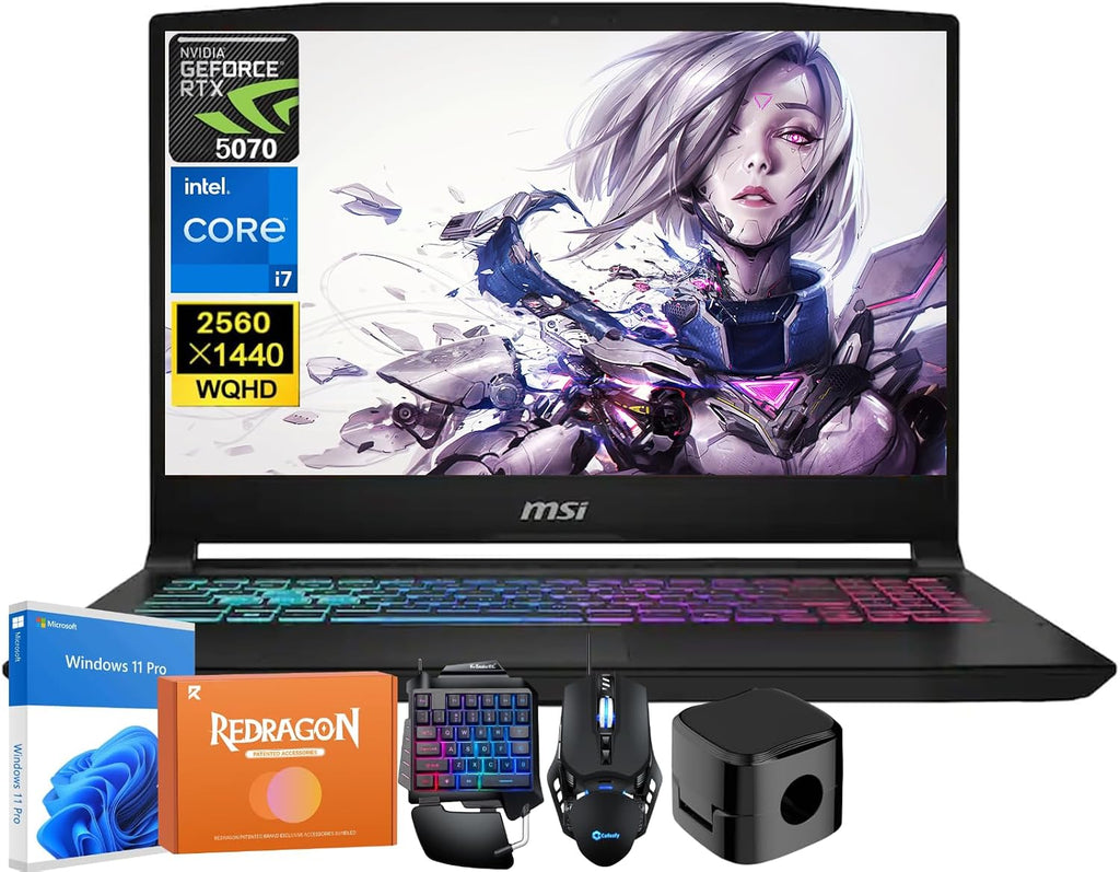 MSI Katana 15HX Gaming Laptop, NVIDIA GeForce RTX 5070 8GB GDDR7, 14th Gen Intel Core i7-14650HX, 15.6' 165Hz QHD (2560x1440) Display, 64 GB DDR5 RAM, 2 TB SSD, RGB Backlit KB, Win 11 Pro, Copilot AI