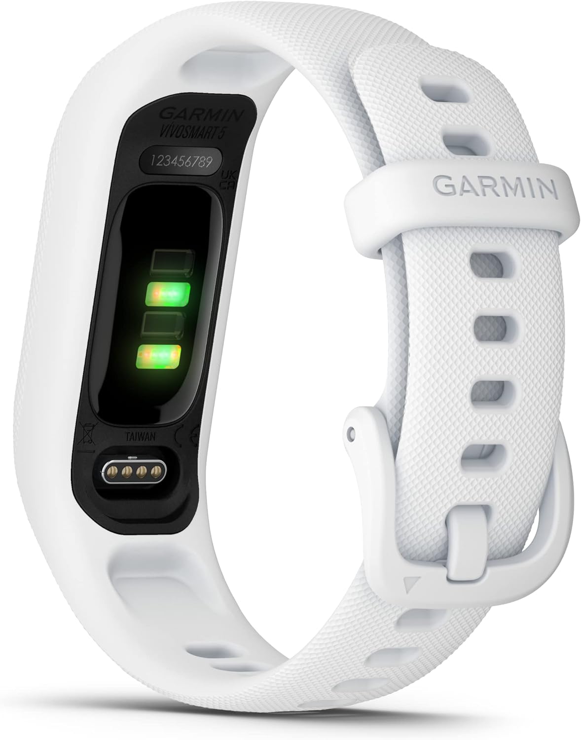 Garmin vívosmart® 5, Fitness Tracker, Long-Lasting Battery, Simple Design, White S/M (Renewed)