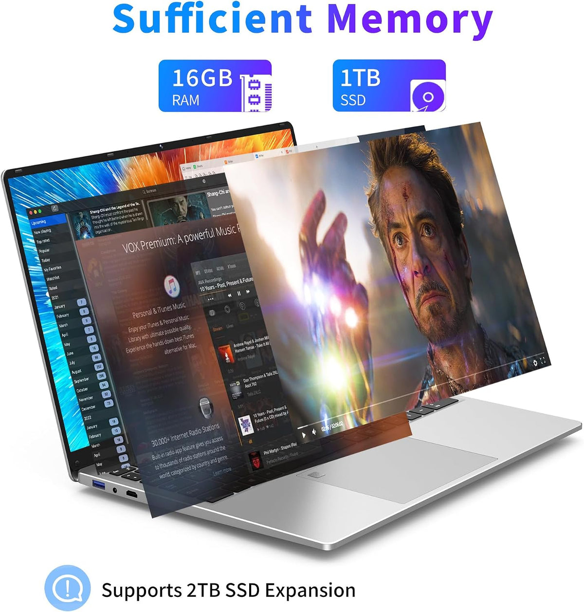 NIAKUN Laptop Computer, Gaming Laptops 2026, 16' Lap Top PC Windows 11 Pro, 16GB RAM 512GB SSD, Intel N100 Processor(4C/4T), Office 365, Backlit Keyboard, Fingerprint Unlock, 2-Year Warranty