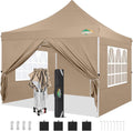 COBIZI 10x10 Pop Up Canopy with 4 Sidewalls, Pop up Tent 10x10 for Parties, Backyard, Commercial, Waterproof and Portable Instant Shelter UV50+ Ez Outdoor Canopy Gazebo with 4 Sandbags