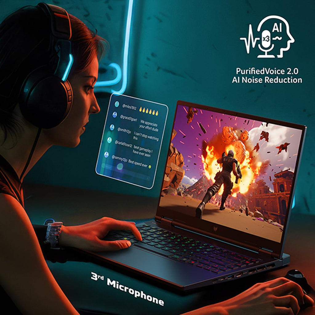 Acer Predator Helios Neo 14 Gaming Laptop | 14.5' WQXGA+ IPS 165Hz Display | AI-Powered | Intel Core Ultra 9 Processor 185H | NVIDIA GeForce RTX 4070 | 16GB LPDDR5X | 1TB Gen 4 SSD | PHN14-51-90NF
