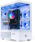 Custom White Gaming PC Desktop Computer – Core i5-10600KF up to 4.8GHz, RTX 3050 6GB, 16GB DDR4 RAM, 1TB SSD, Wi-Fi 6 & Bluetooth 5.4, 9× ARGB Fans, 650W PSU, Windows 11