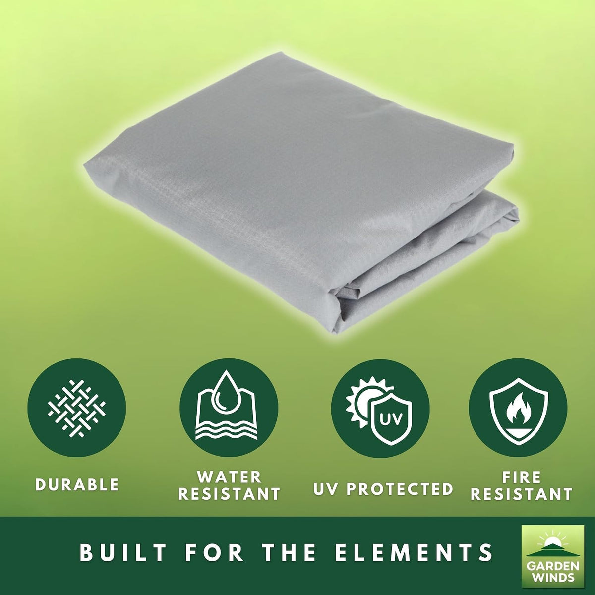 Garden Winds Universal 10' x 10' Single-Tier Replacement Gazebo Canopy – Slate Gray, RipLock 350 Polyester, UV & Water Resistant