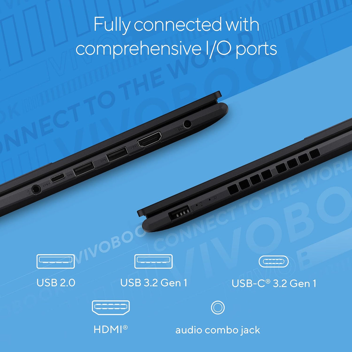 ASUS Vivobook 16 Laptop, 16' WUXGA (1920 x 1200) 16:10 Display, Intel Core i5-13500H CPU, Intel UHD Graphics, 8GB RAM, 512GB SSD, Windows 11 Home, Indie Black, F1605VA-DS52
