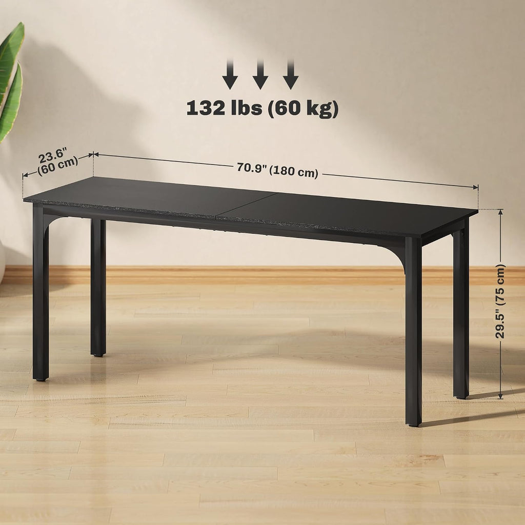 HOMCOM Modern Simple Large Computer Desk, 71' Long Home Office Desk for Two Person, Multi-Purpose Computer Table for Home Office Study, Black