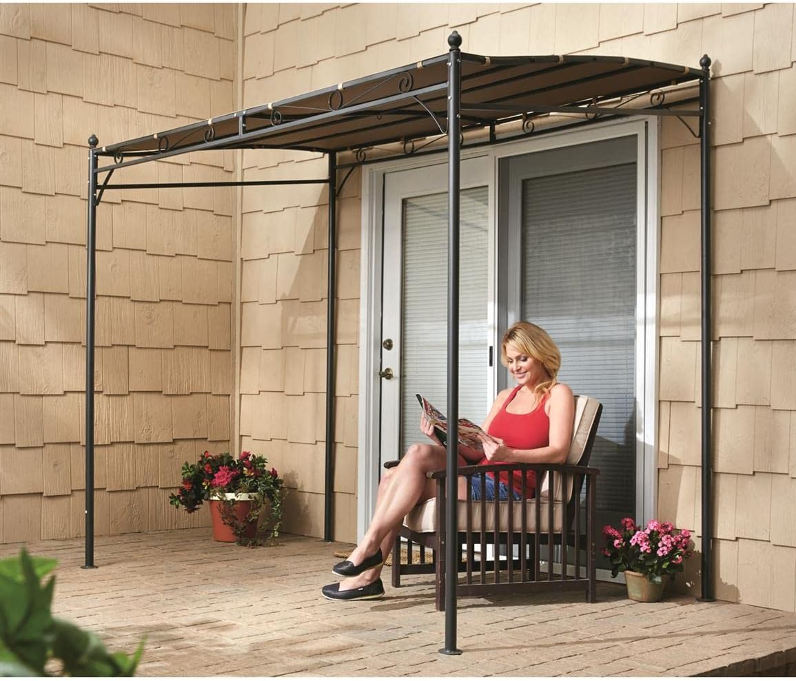 Guide Gear Small Gazebo 5' x 8' Canopy Tent Instant Shelter Outdoor Sun Shade for Patio, Backyard, Garden, BBQ Grill, Tan