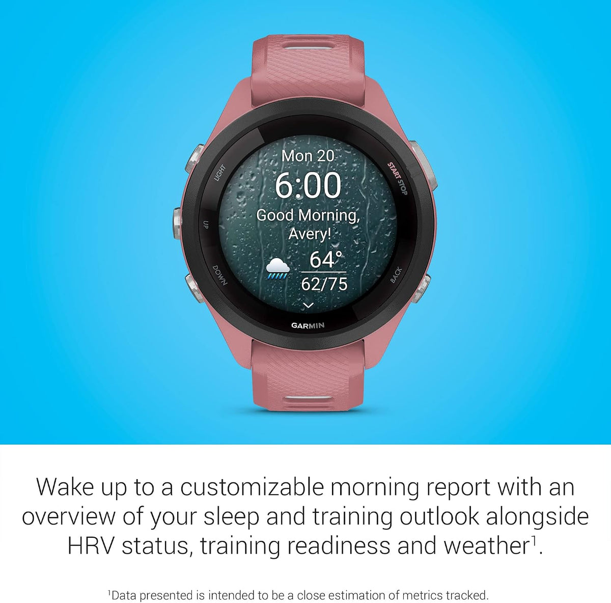 Garmin Forerunner 265S Running Smartwatch, Colorful AMOLED Display, Training Metrics and Recovery Insights, Light Pink and Powder Gray
