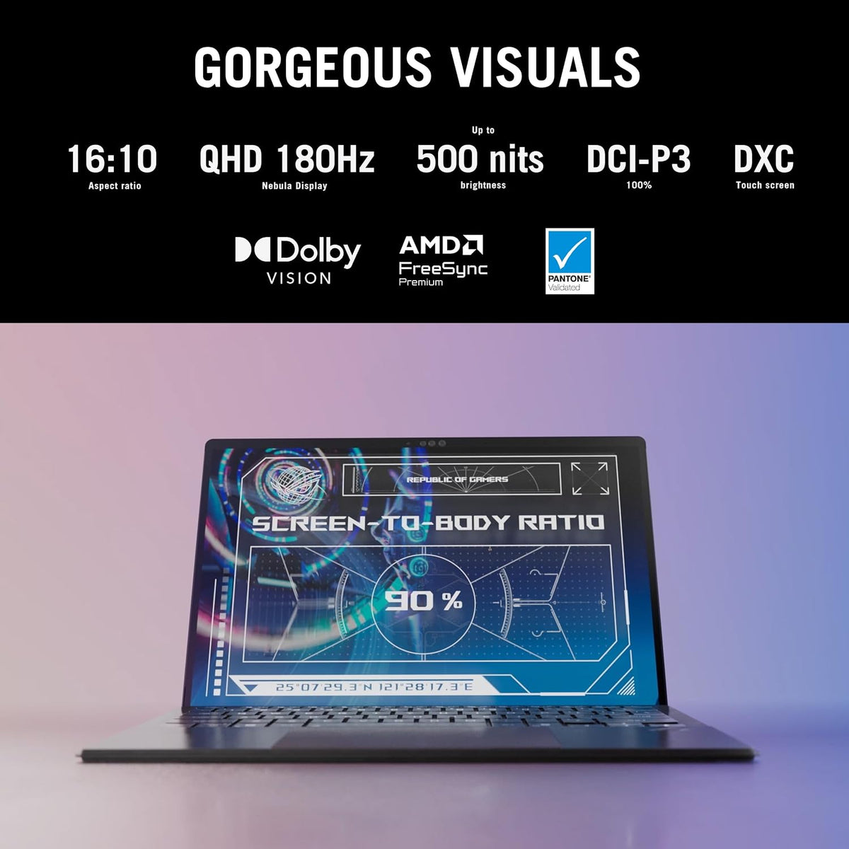 ASUS ROG Flow Z13 2.5K 180Hz 3ms ROG Nebula Touchscreen 13.4' Convertible 2-in-1 Gaming Notebook AMD Ryzen AI MAX+ 395 32GB RAM 1TB SSD Off Black