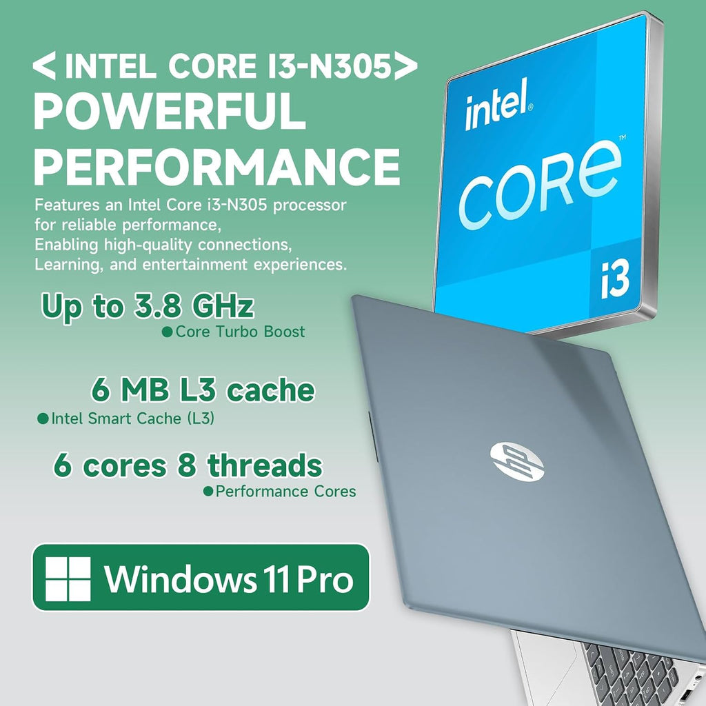 HP 15.6 Touchscreen Laptop Computer - 16GB RAM, 1TB SSD, Windows 11 Pro, FHD Anti-Glare, Intel Core i3-N305, Intel UHD Graphics, Copilot AI, Long Battery Life, Business Laptop for Work & Students