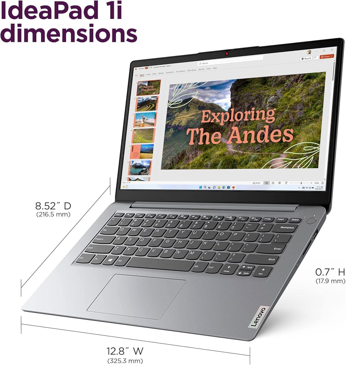 Lenovo Ideapad 1i 14' Laptop (4GB RAM, 320GB Storage (256GB SSD + 64GB eMMC), Intel Dual-Core) for Business, Student, Home, Webcam, Anti-Glare, Wi-Fi 6, Type-C, Win 11 Home in S Mode