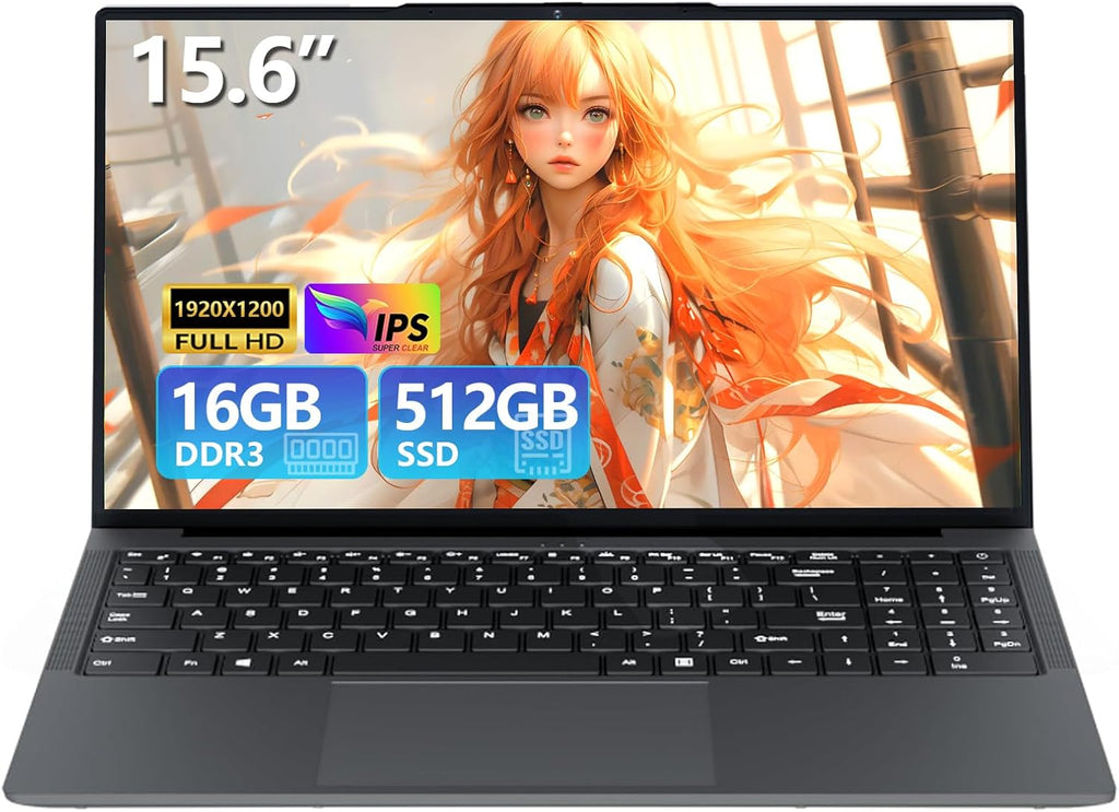 15.6 inch Laptop, Laptops with Core processor (up to 3.40GHz), Gaming Laptop 16GB RAM 512GB ROM, FHD 1920 x 1080, Win 11 Pro Traditional Laptops Computers with WIFI BT 5.0 Netbook For Student Busines