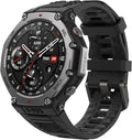 Amazfit Refurbished T-Rex 3 Rugged Military Smart Watch 48mm, GPS, Offline Maps, 100m Water-Resistant, Outdoor Fitness Smartwatch for Men, 170 Sport Modes, AI, Voice Control, Renewed (Black)