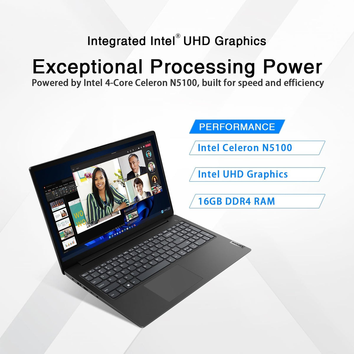 Lenovo V15 Business Laptop | Intel 4-core Processor | Intel UHD Graphics | 15.6' FHD (1920 x 1080) | 16GB RAM | 512GB SSD | Ethernet RJ-45 | Military Durability | Windows 11 Pro