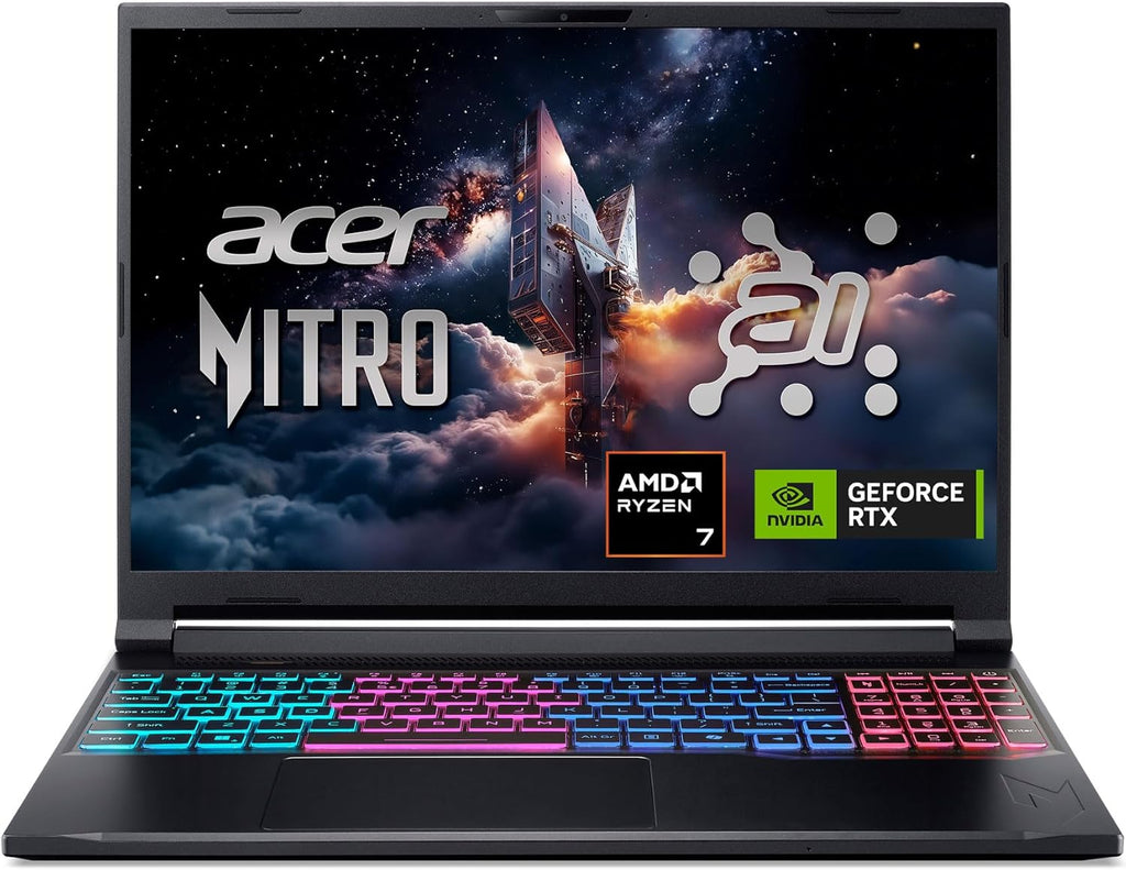 acer Nitro V 16S AI Gaming Laptop | AMD Ryzen 7 260 Processor | NVIDIA GeForce RTX 5060 Laptop GPU (572 AI Tops) | 16' WUXGA IPS 180Hz Display | 32GB DDR5 | 1TB Gen 4 SSD | Wi-Fi 6 | ANV16S-41-R2AJ