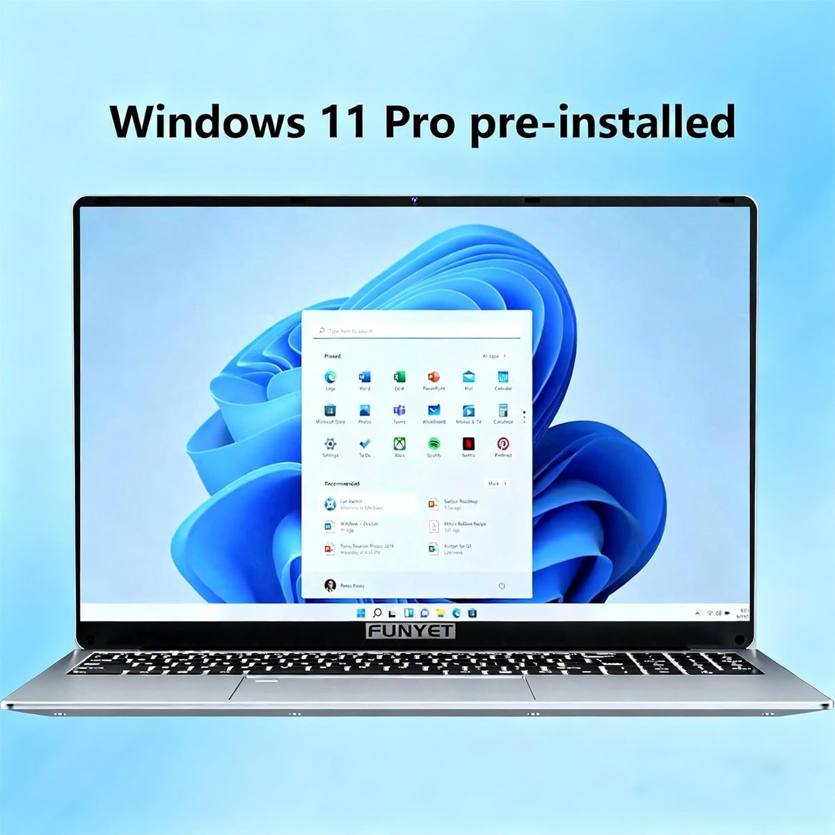 FUNYET Laptop Computer, Gaming Laptop 2026 Windows 11 Pro, 16 Inch Lap Top PC, 16GB RAM 512GB SSD, Intel 12th Gen Processor(up to 3.4GHz), Backlit Keyboard, Fingerprint Unlock, FHD, 2 Years Warranty