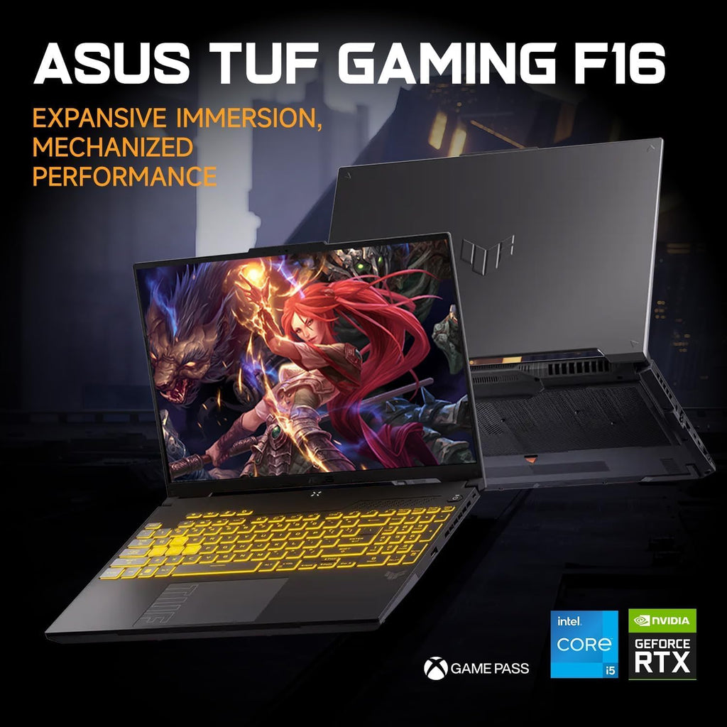 ASUS-TUF F16 Gaming-Laptop RTX 4050 - Intel Core 5 210H Beat AMD Ryzen 7 7435HS -16' FHD+ Display 144Hz- 16GB RAM -1TB PCIe SSD -RGB Backlit Keyboard -G-SYNC -Portatil Gamer PC -Windows 11 -HDMI Cable