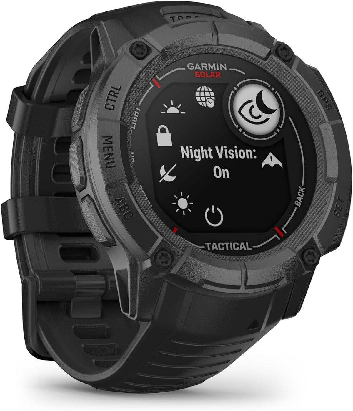 Garmin Instinct 2X Solar - Tactical Edition, Rugged GPS Smartwatch, Built-in Flashlight, Ballistics Calculator, Solar Charging Capability, Black (Renewed)