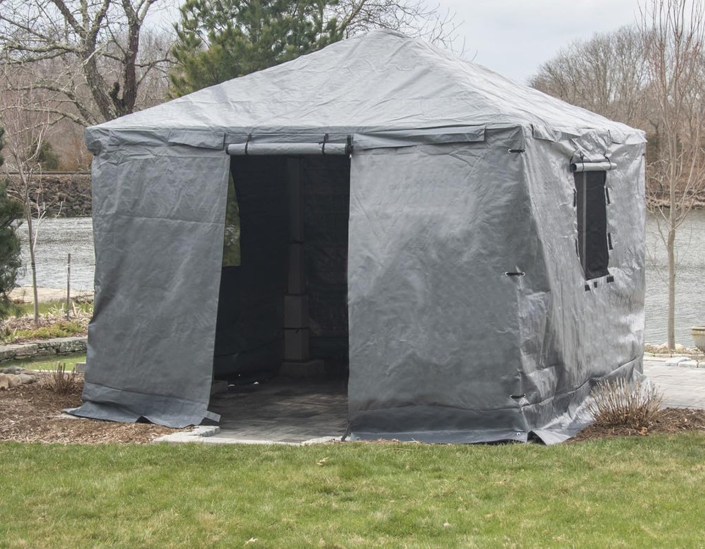 Sojag Winter Cover for Gazebos, Waterproof 10' x 16' Gazebo Accessory with Roll-Up Door, and Vented Panels, All-Season Outdoor Storage