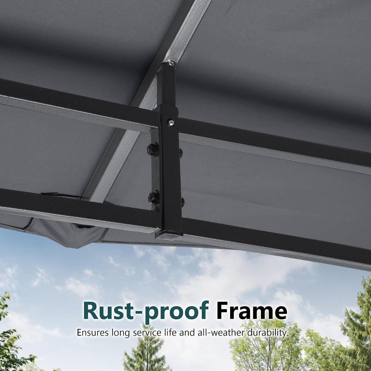 MASTERCANOPY Outdoor Garden Gazebo for Patios with Stable Steel Frame and Netting Walls (10x12,Dark Gray)