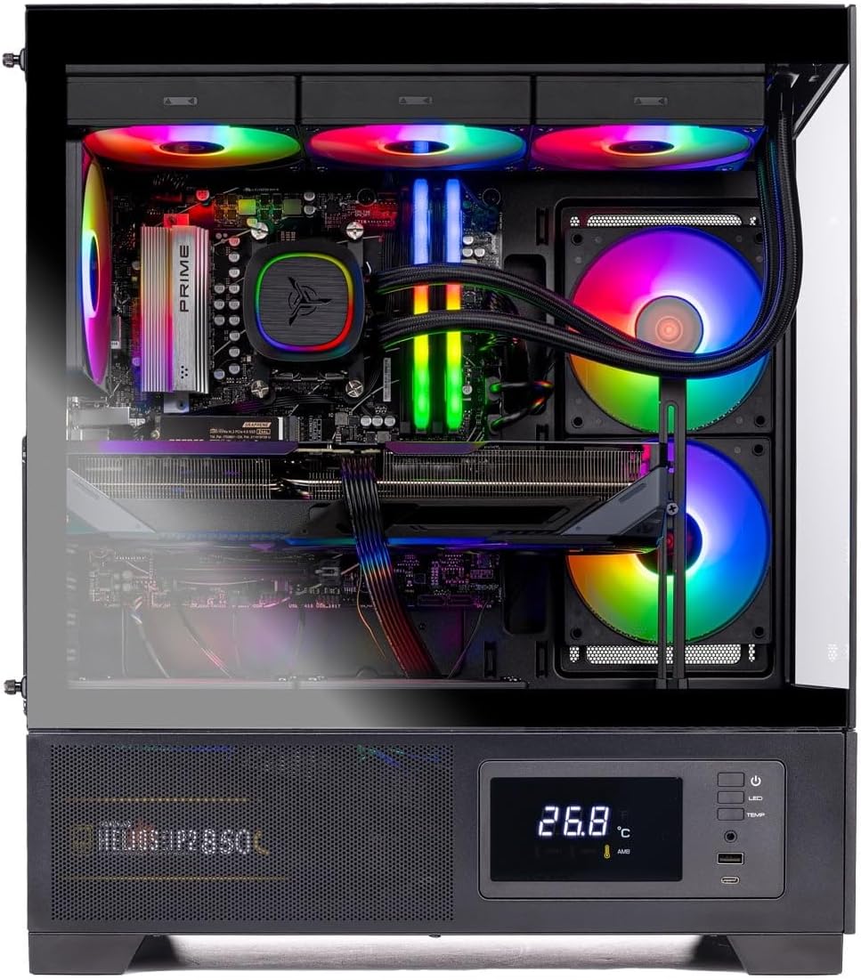 Skytech Gaming Azure 3 Plus Gaming PC, Intel i5 14400F 2.5GHz, NVIDIA RTX 5070 12GB, 1TB Gen4 NVMe SSD, 16GB DDR5 RAM 6000, 850W Gold ATX 3 PSU, 360 ARGB AIO, Wi-Fi, Win 11, Desktop