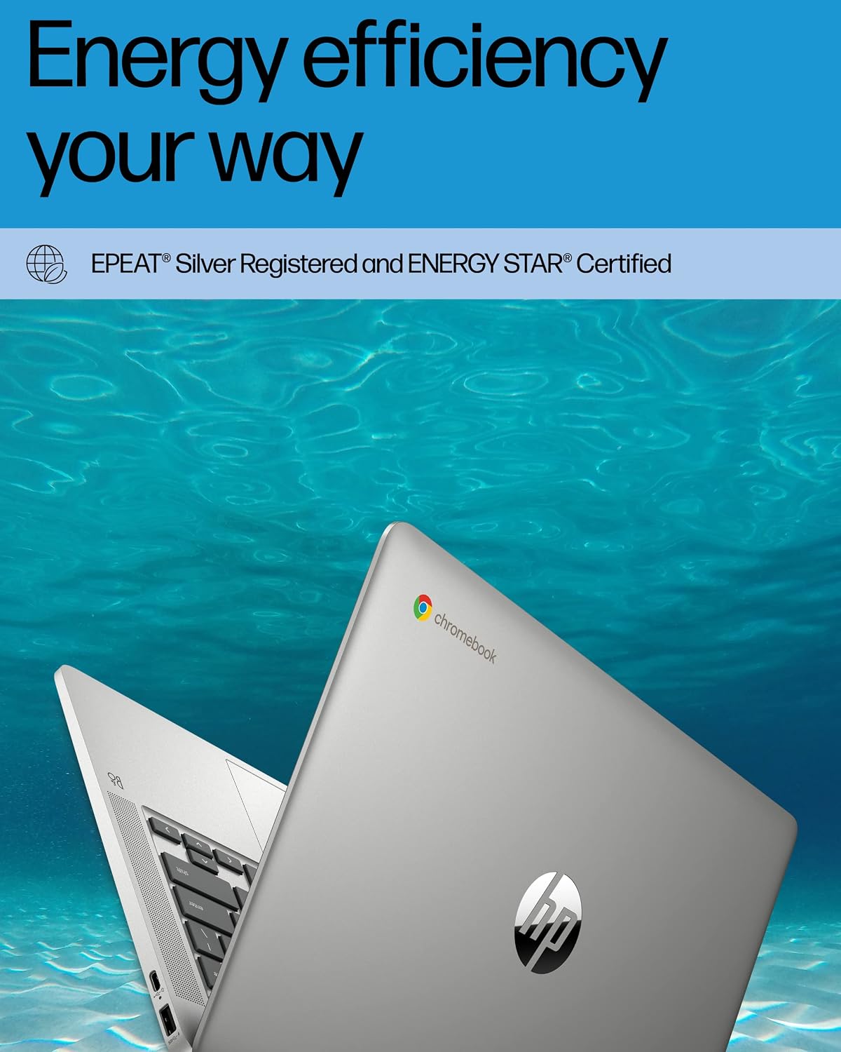 HP Chromebook 14 Laptop, Intel Celeron N4120, 4 GB RAM, 64 GB eMMC, 14' HD Display, Chrome OS, Thin Design, 4K Graphics, Long Battery Life, Ash Gray Keyboard (14a-na0226nr, 2022, Mineral Silver)