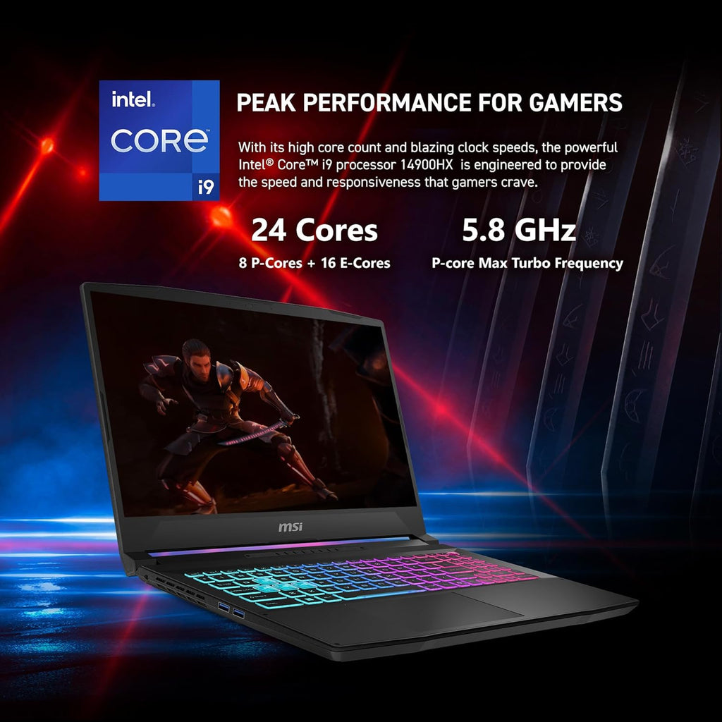 msi Katana 15 HX 15.6' 165Hz QHD+ Gaming Laptop: Intel Core i9-14900HX, NVIDIA Geforce RTX 5070, 32GB DDR5, 1TB NVMe SSD, RGB Keyboard, Win 11 Home: Black B14WGK-016US
