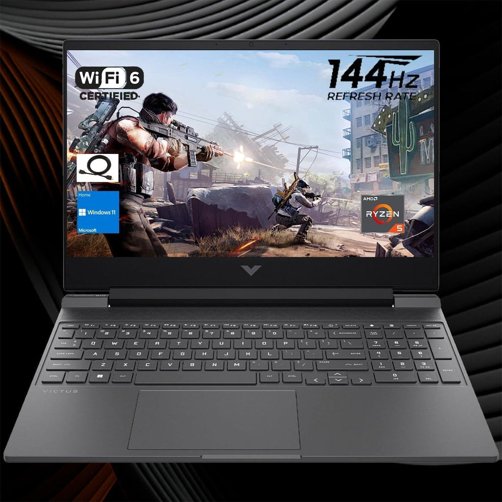 HP Victus Gaming Laptop, 15.6' FHD 144Hz, AMD Ryzen 5 7535HS, Radeon RX 6550M (Beats Nvidia GeForce RTX 3050), 32GB RAM 2TB SSD, Backlit Keyboard, Wi-Fi 6, Bluetooth, Windows 11 Home, Mica Silver