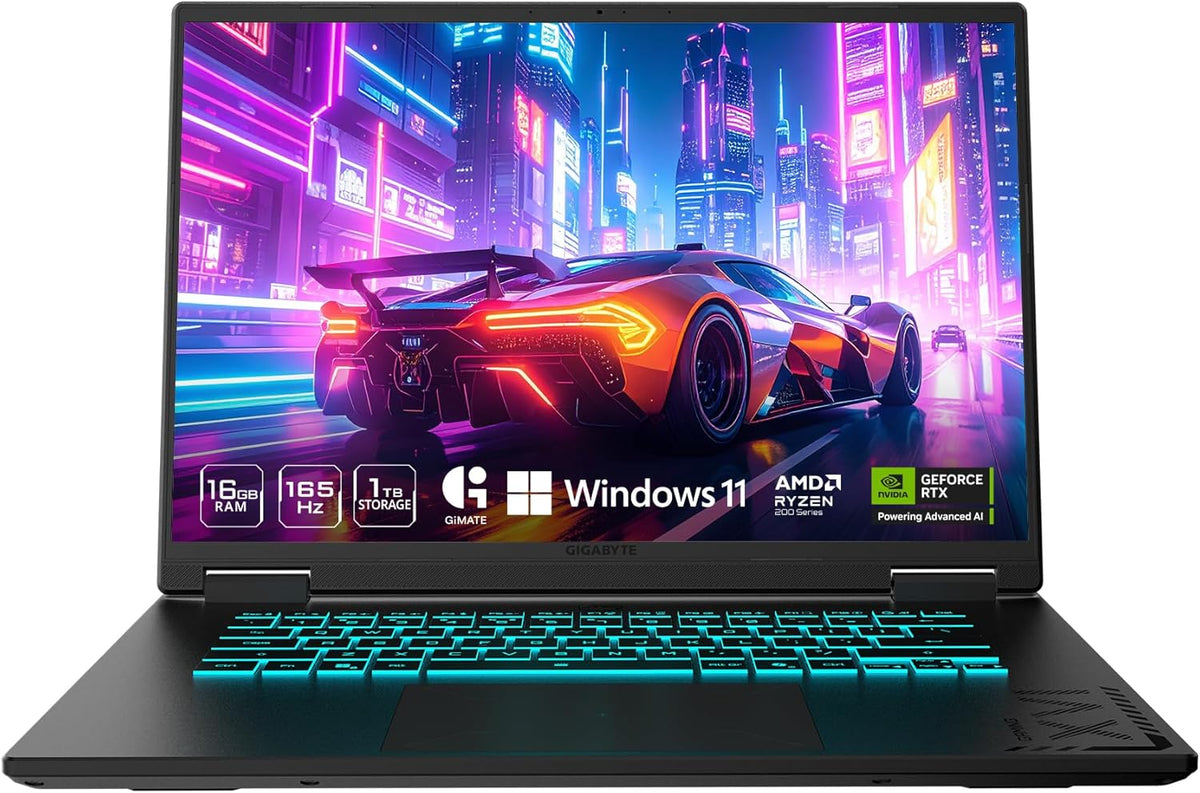 GIGABYTE - Gaming A16 Gaming Laptop - 165Hz 1920x1200 WUXGA - NVIDIA GeForce RTX 5060 - AMD Ryzen 7 260-1TB SSD with 16GB DDR5 RAM - Windows 11 Home AD Gaming A16 3VHK3US894SH