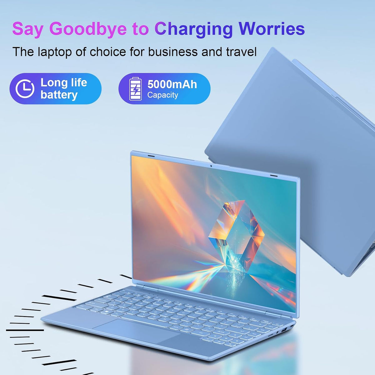 Laptop 14 Inch Celeron N5095 Up to 2.9Ghz, Win 11 Laptop with 8+256GB SSD Extension 1TB, Notebook Support 5G WiFi丨Bluetooth 4.2丨Cooling Fan丨1920*1200丨Mouse and Keyboard Protector-Blue
