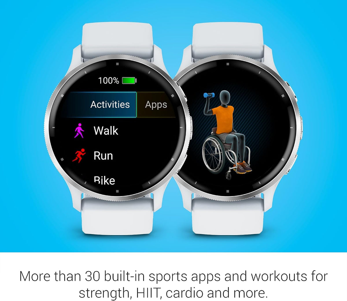 Garmin Venu 3 Running GPS Smartwatch with AMOLED Display, Advanced Health, Fitness Features, Up to 14 Day Battery Life with Signature Power Bundle | Silver with Whitestone Silicone Band