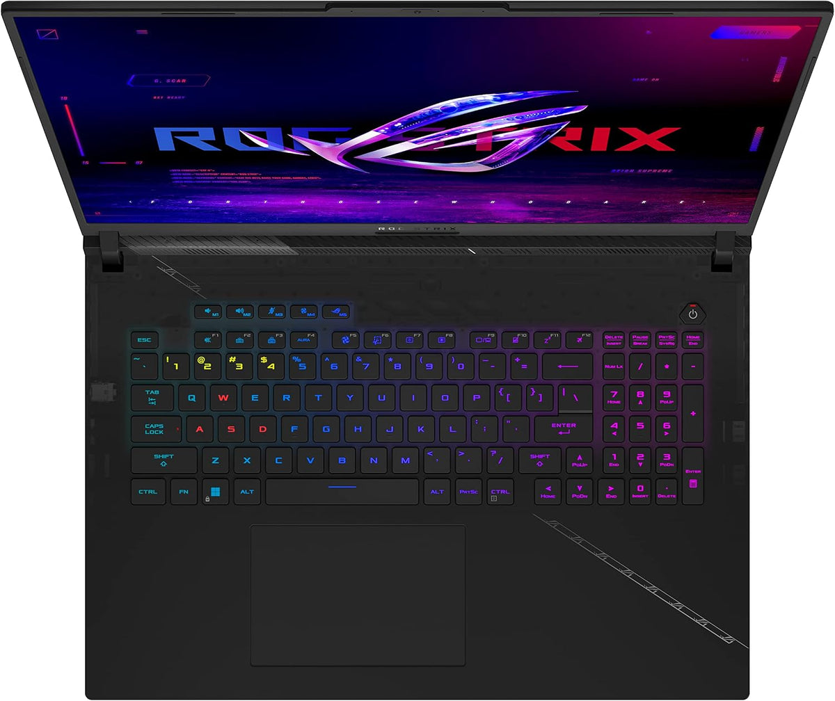 ASUS ROG Strix Scar 18 (2023) Gaming Laptop, 18' Nebula Display 16:10 QHD 240Hz/3ms, GeForce RTX 4090, Intel Core i9-13980HX, 32GB DDR5, 2TB PCIe SSD, Wi-Fi 6E, Windows 11 Pro, G834JY-XS97,Black