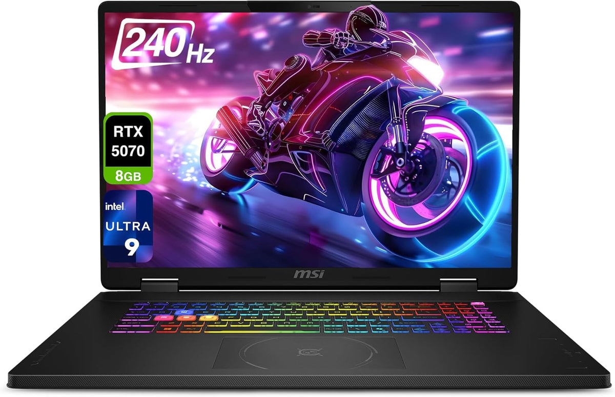 msi Crosshair 18 HX AI Gaming Laptop, Intel Ultra 9-275HX, 32 GB DDR5 RAM, 1 TB PCIe SSD, 18' QHD+ (2560x1600) 240Hz Display, Nvidia G-Force RTX 5070, 24-Zone RGB Keyboard, W11 Home, Gray