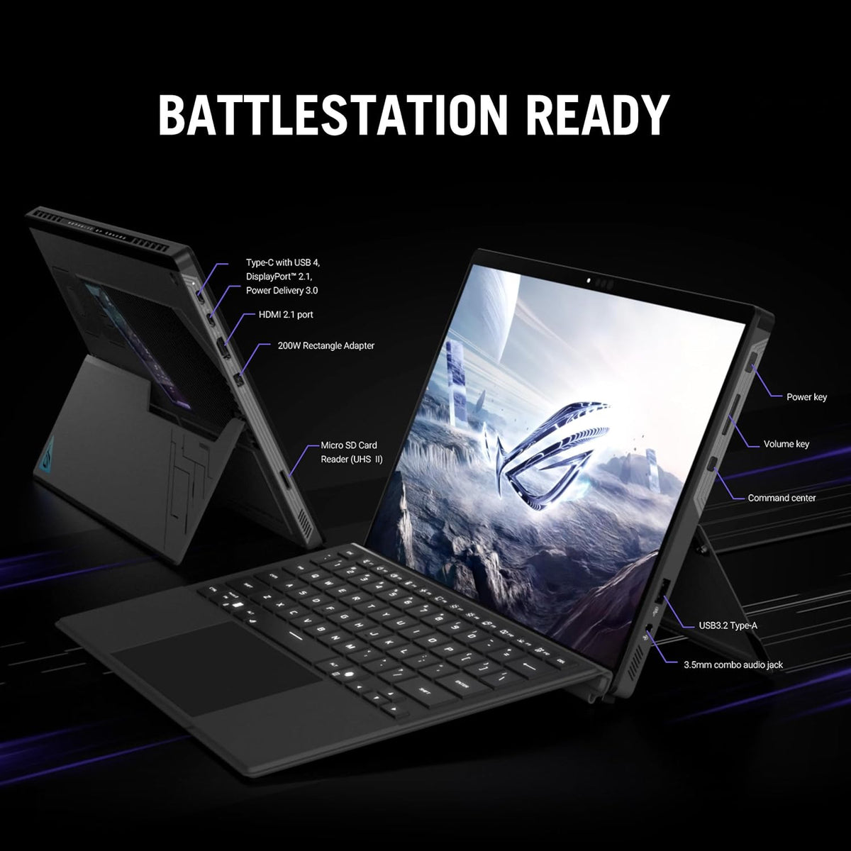 ASUS ROG Flow Z13 2.5K 180Hz 3ms ROG Nebula Touchscreen 13.4' Convertible 2-in-1 Gaming Notebook AMD Ryzen AI MAX+ 395 32GB RAM 1TB SSD Off Black