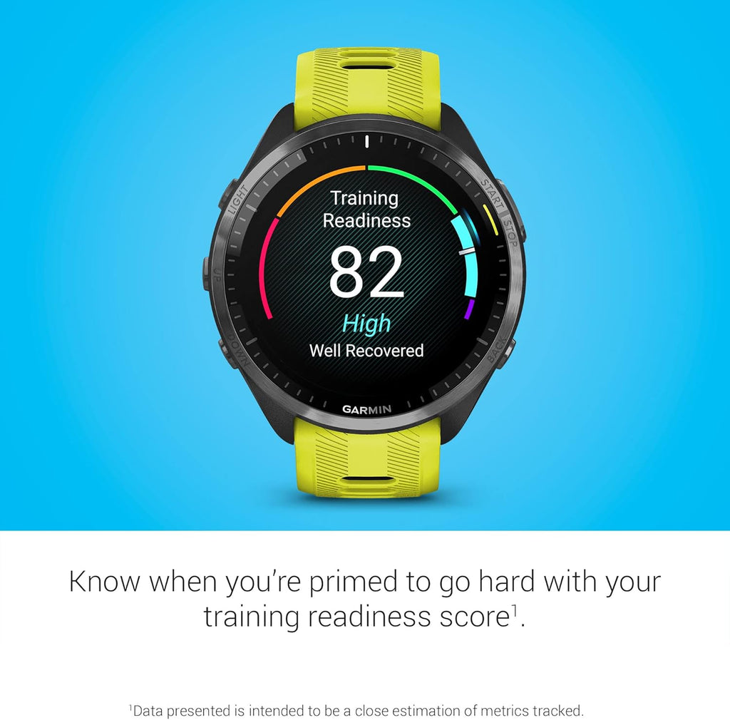 Garmin Forerunner® 965 Running Smartwatch, Colorful AMOLED Display, Training Metrics and Recovery Insights, Amp Yellow and Black