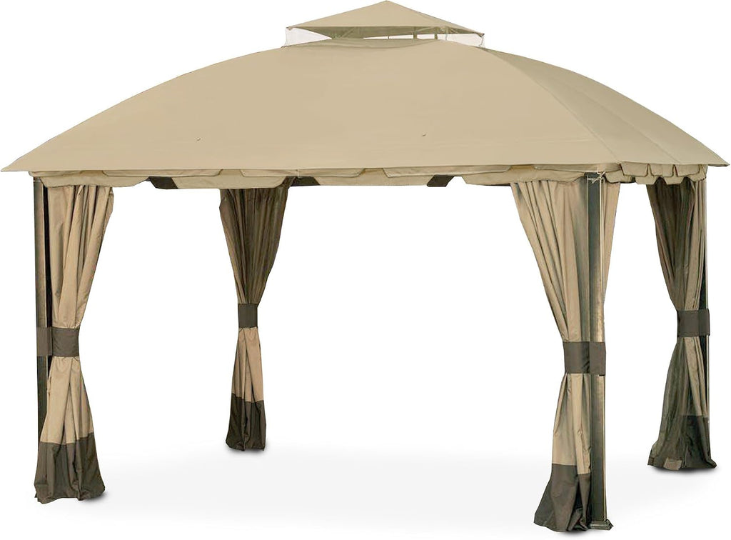Garden Winds Reinforced RipLock 350 Replacement Canopy Top Cover Compatible with South Hampton 11' x 13' Gazebo Models L-GZ215PST-A, L-GZ659PST, 810138517, 810046339, A111011500 - Beige